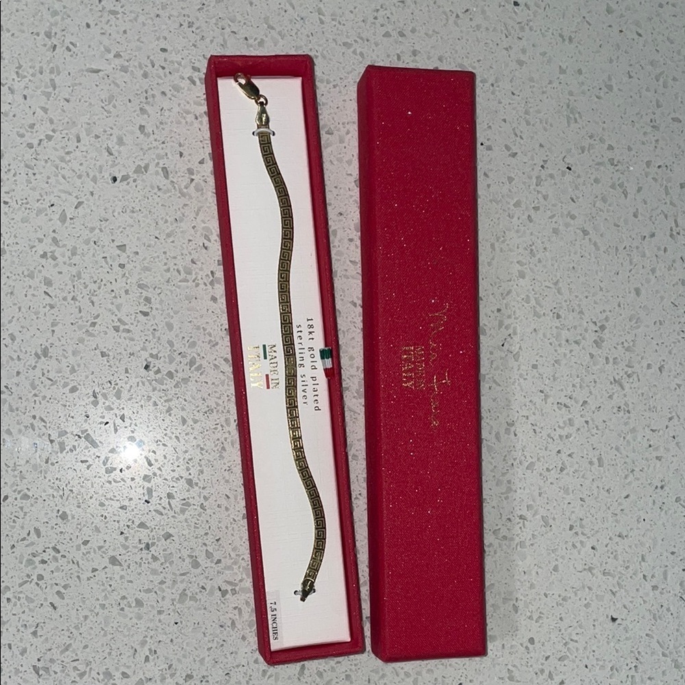 Gold Tone Bracelet with Red Box